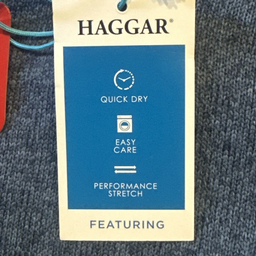 Haggar 1/4 Zip Pullover Cool 18 Pro Sweater Men's Blue Size XL--NWT